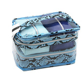 Nine West -TRAVEL NESTED TRAIN CASE WITH 3PCS PYTHON PU AND NYLON POUCHES